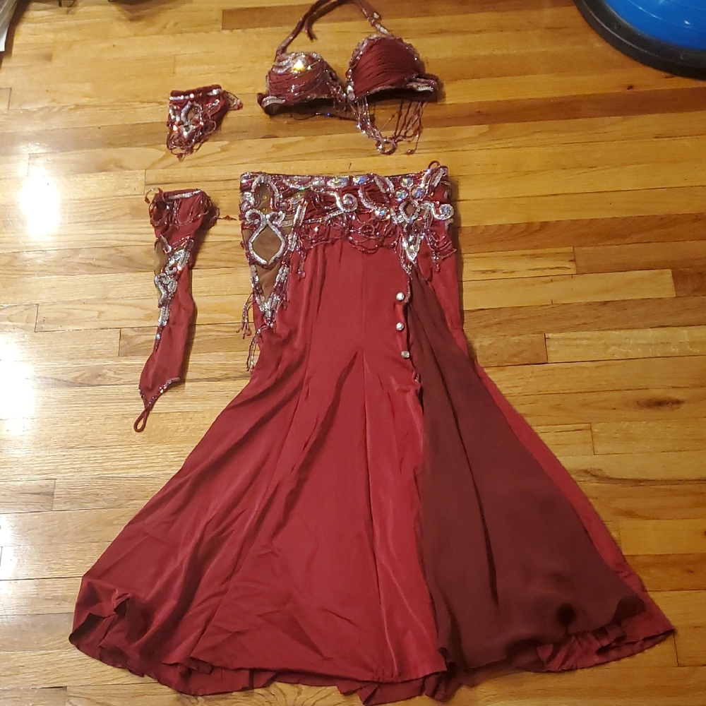 Red And Silver Bella Bellydance Costume